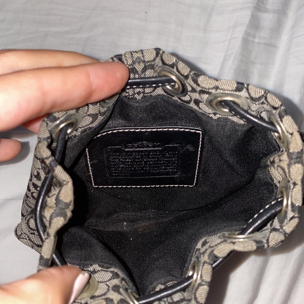Coach Y2K size Small black and grey bag with strap vintage compact monogram - Picture 2 of 7